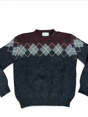 Pendleton Pure Virgin Wool Argyle Sweater Made in USA Mens Sz S